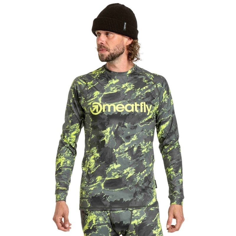 Pánské termo tričko Meatfly Avery modro-zelené camo