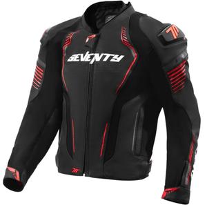 Kožená bunda na motorku Seventy Degrees SD-JL24 Spoiler černo-červená