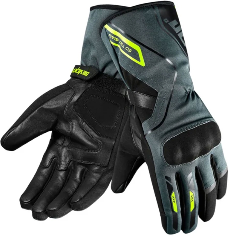 Rukavice na motorku Seventy Degrees SD-T57 Giau černo-šedo-fluo žluté
