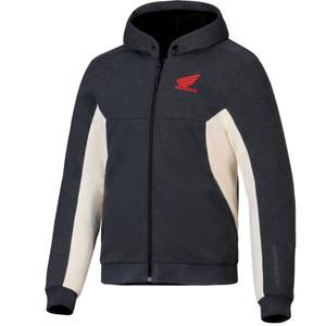 Mikina na motorku Alpinestars Chrome V3 Sport Hoodie kolekce Honda tmavě šedo-krémovo-červená