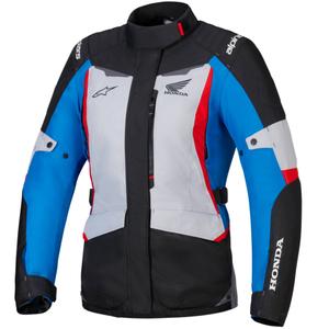 Dámská bunda na motorku Alpinestars Stella ST-1 Waterproof kolekce Honda šedo-modro-černo-červená