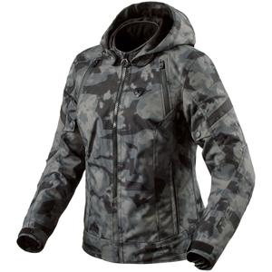 Dámská bunda na motorku Revit Flare 3 H2O camo tmavě šedá