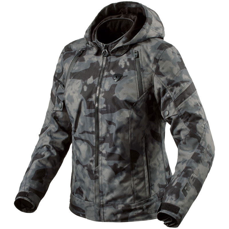 Dámská bunda na motorku Revit Flare 3 H2O camo tmavě šedá