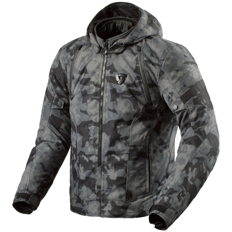 Bunda na motorku Revit Flare 3 H2O camo tmavě šedá