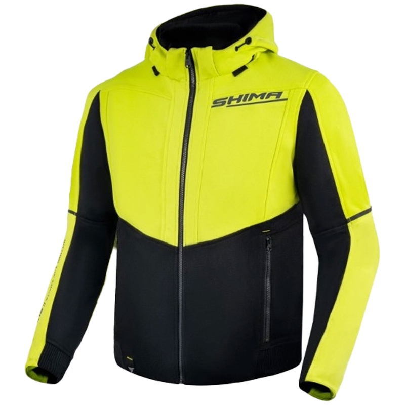 Mikina na motorku Shima Daybreaker černo-fluo žlutá