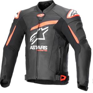 Kožená bunda na motorku Alpinestars GP plus R 4 Airflow černo-fluo červeno-bílá