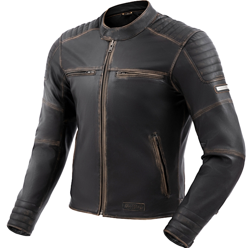 Kožená bunda na motorku Rebelhorn Hunter II hnědá