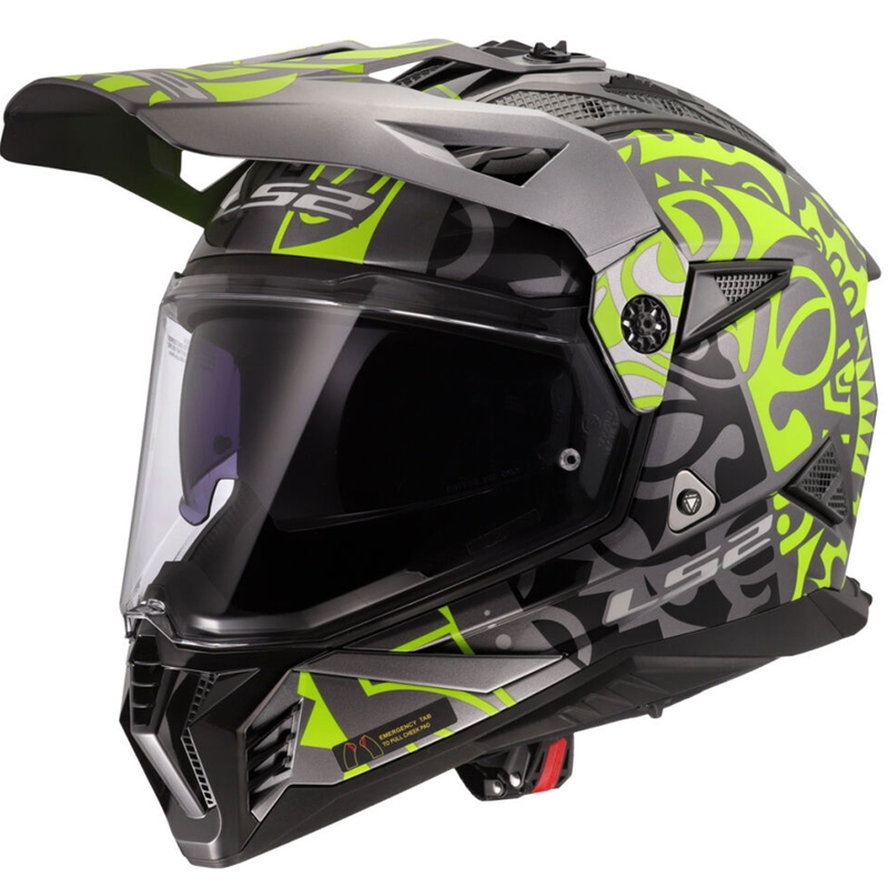 Enduro helma na motorku LS2 MX702 Pioneer II Rangi fluo žlutá