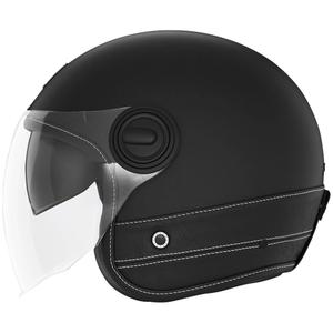 Otevřená helma na motorku NOX PREMIUM Heritage černá kůže