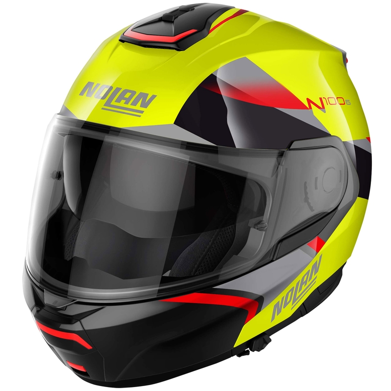 Výklopná helma na motorku Nolan N100-6 Paloma N-COM 27 fluo žlutá