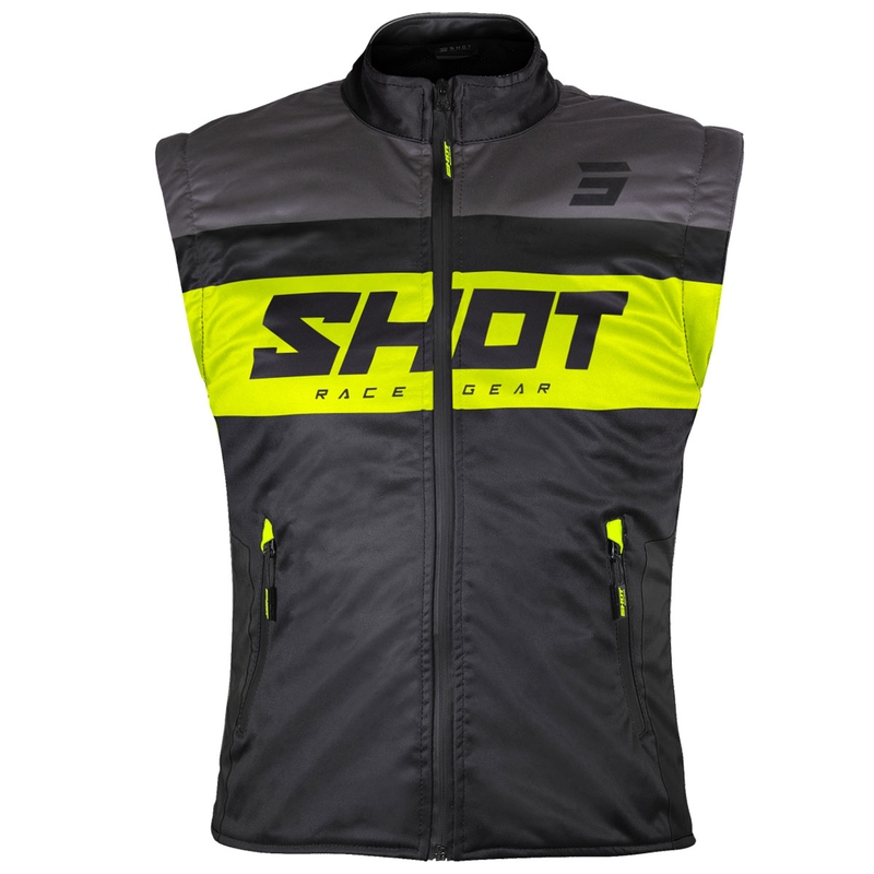 Vesta na motorku Shot Bodywarmer Lite černo-fluo žlutá