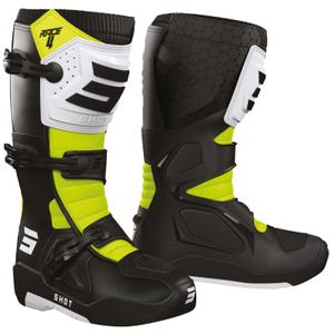 Boty na motorku Shot Race 4 černo-bílo-fluo žluté