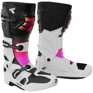 Boty na motorku Shot Race 8 Holographic bílo-černo-růžové