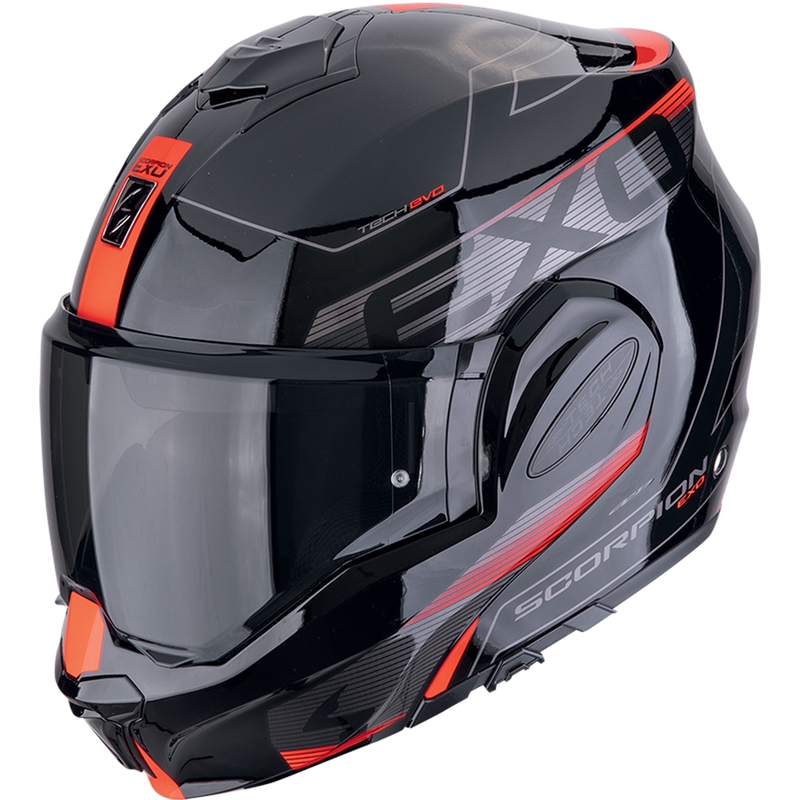 Překlápěcí helma na motorku Scorpion EXO-TECH EVO TRAVELLER černo-červená