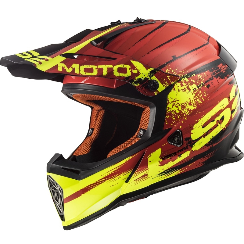 Motokrosová přilba LS2 MX437 Fast Gator červená