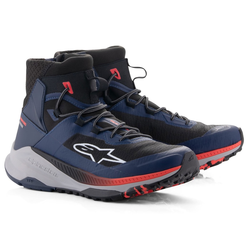 Boty na motorku Alpinestars Speedforce XR modro-černo-fluo červeno-šedé