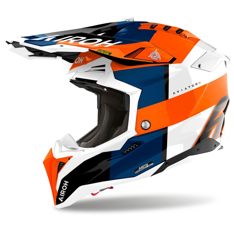 Motokrosová helma Airoh Aviator 3 Monarch lesklá oranžová
