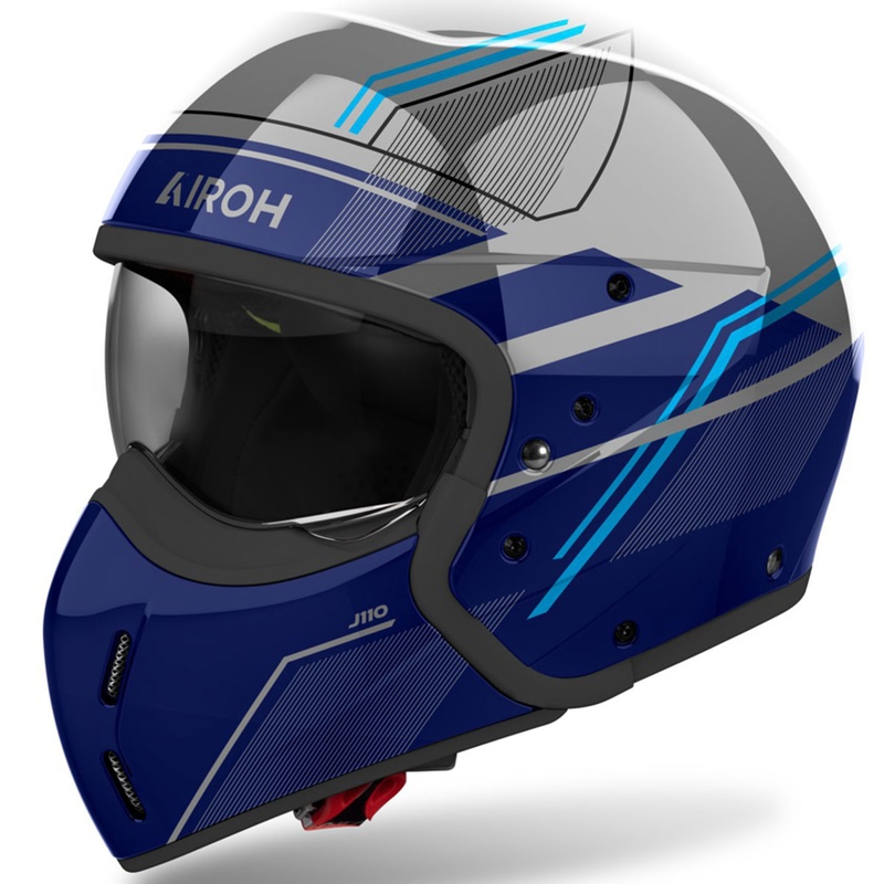 Modulární helma na motorku Airoh J110 Slim lesklá modrá