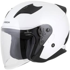 Otevřená helma na motorku Cassida Reflex 2.0 Solid bílo-černá