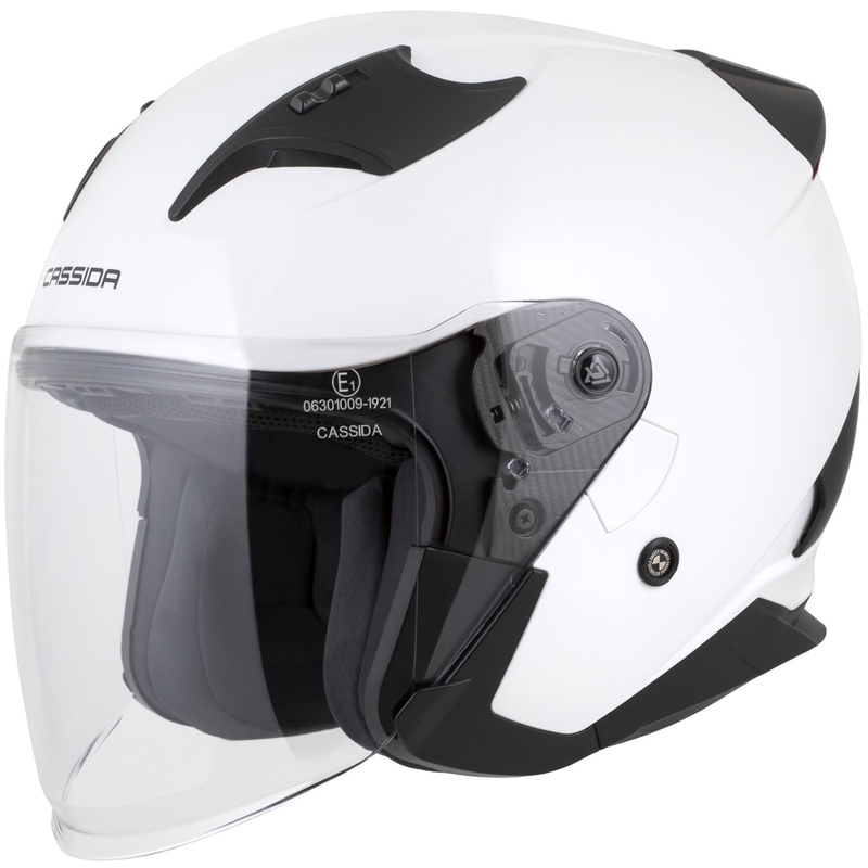 Otevřená helma na motorku Cassida Reflex 2.0 Solid bílo-černá