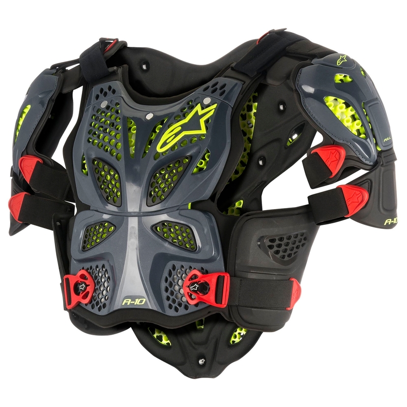 Chránič těla Alpinestars A-10 černo-červeno-fluo žlutý výprodej