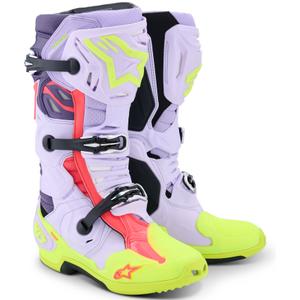 Boty na motorku Alpinestars Tech 10 Supervented fialovo-fluo žluto-růžové