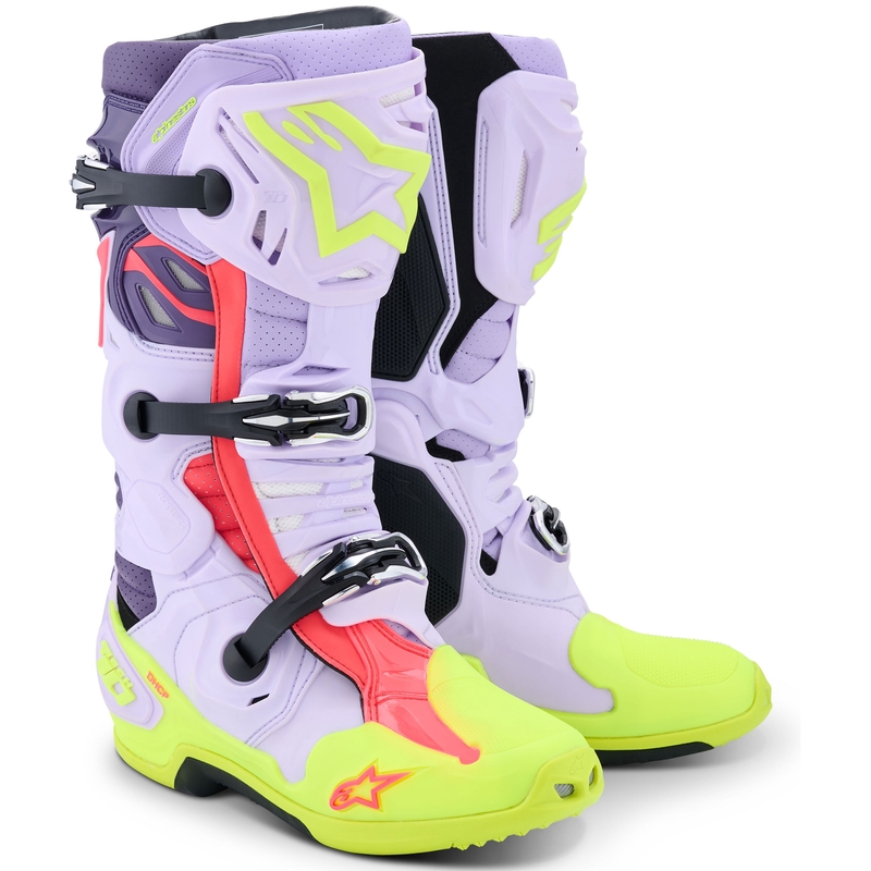 Boty na motorku Alpinestars Tech 10 Supervented fialovo-fluo žluto-růžové