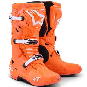 Boty na motorku Alpinestars Tech 10 Supervented fluo oranžovo-černo-bílé