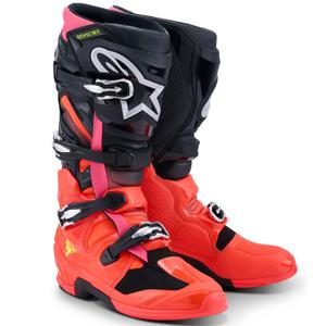Boty na motorku Alpinestars Tech 7 černo-fluo červeno-fluo růžové