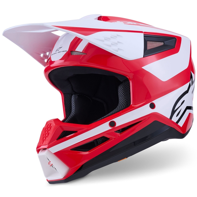 Motokrosová helma Alpinestars S-M3 Heat červeno-bílo-černá