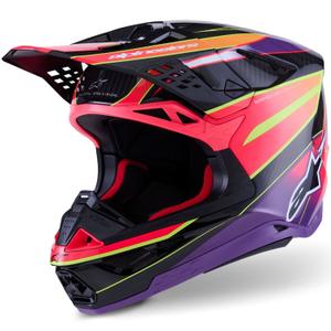 Motokrosová helma Alpinestars Supertech S-M10 Era růžovo-fialovo-fluo žlutá