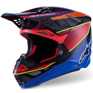 Motokrosová helma Alpinestars Supertech S-M10 Era modro-červeno-fluo žlutá