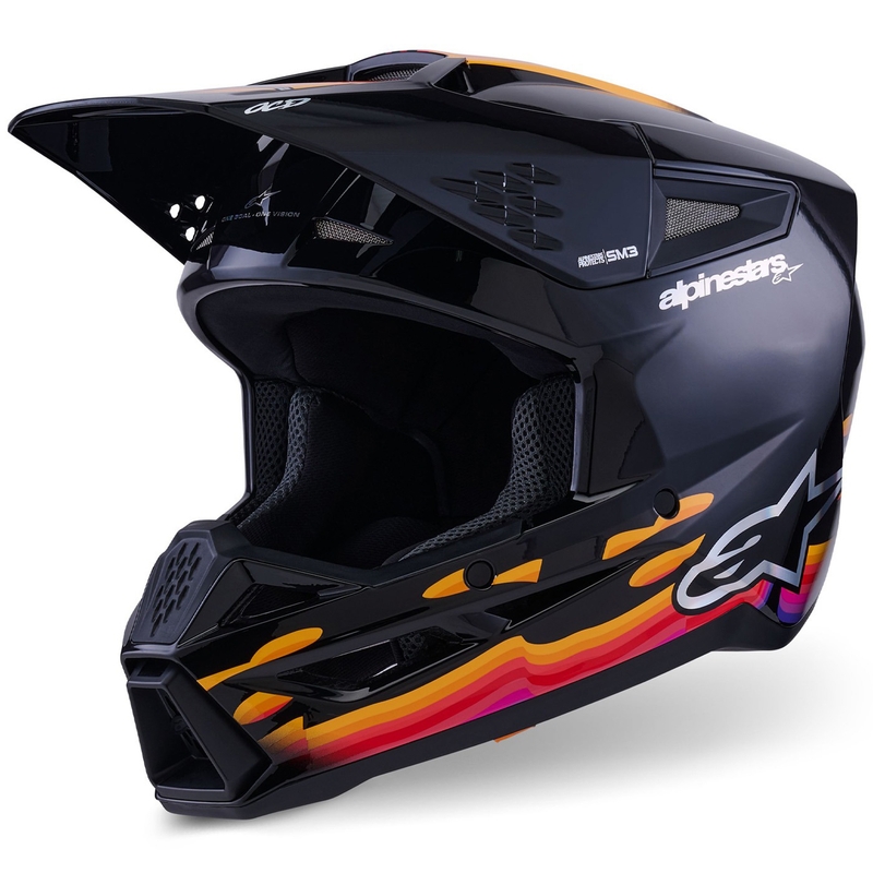 Motokrosová helma Alpinestars S-M3 Force černo-žluto-červeno-bílá