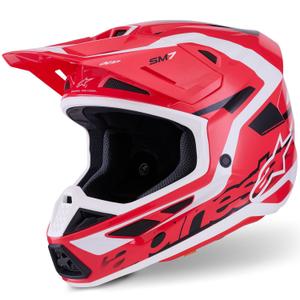 Motokrosová helma Alpinestars SM7 Deed červeno-černo-bílá