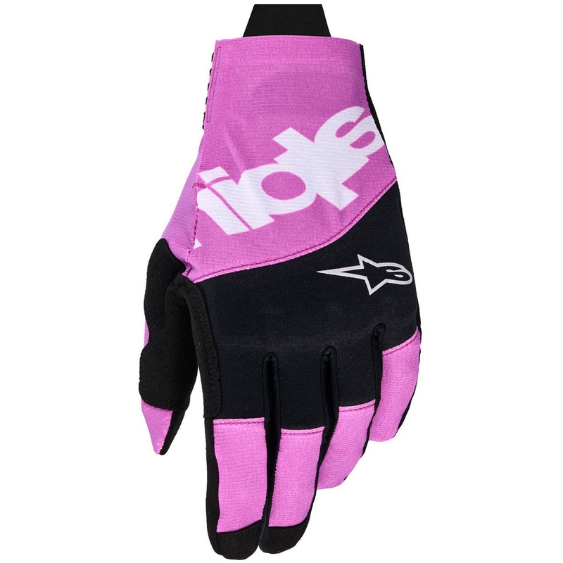 Motokrosové rukavice Alpinestars Techstar černo-světle šedo-fialové