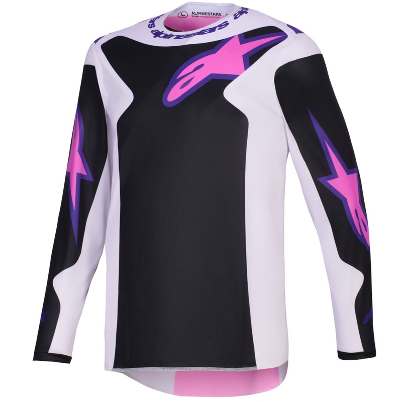 Motokrosový dres Alpinestars Fluid Grid černo-světle šedo-fialový