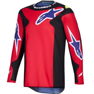 Motokrosový dres Alpinestars Fluid Grid červeno-černo-fialovo-žlutý