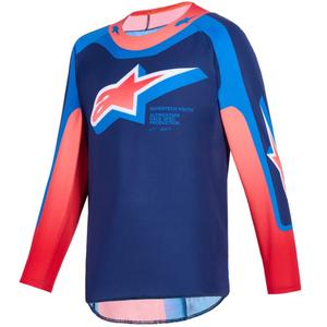 Dětský motokrosový dres Alpinestars Supertech Vista Youth tmavě modro-korálovo-kobaltový