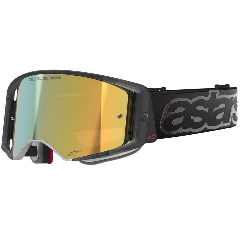 Motokrosové brýle Alpinestars Supertech Vision Vista černé se zrcadlovým zlatým zorníkem