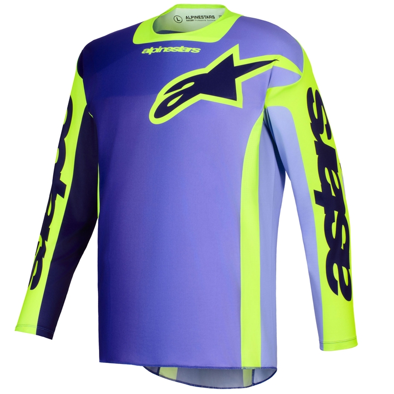 Motokrosový dres Alpinestars Racer Portl fialovo-fluo žlutý