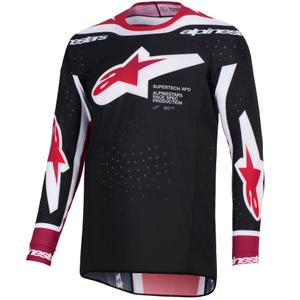 Motokrosový dres Alpinestars Supertech Pro AFD Vista černo-červeno-bílý