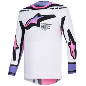 Motokrosový dres Alpinestars Supertech Pro AFD Vista bílo-fialovo-černý