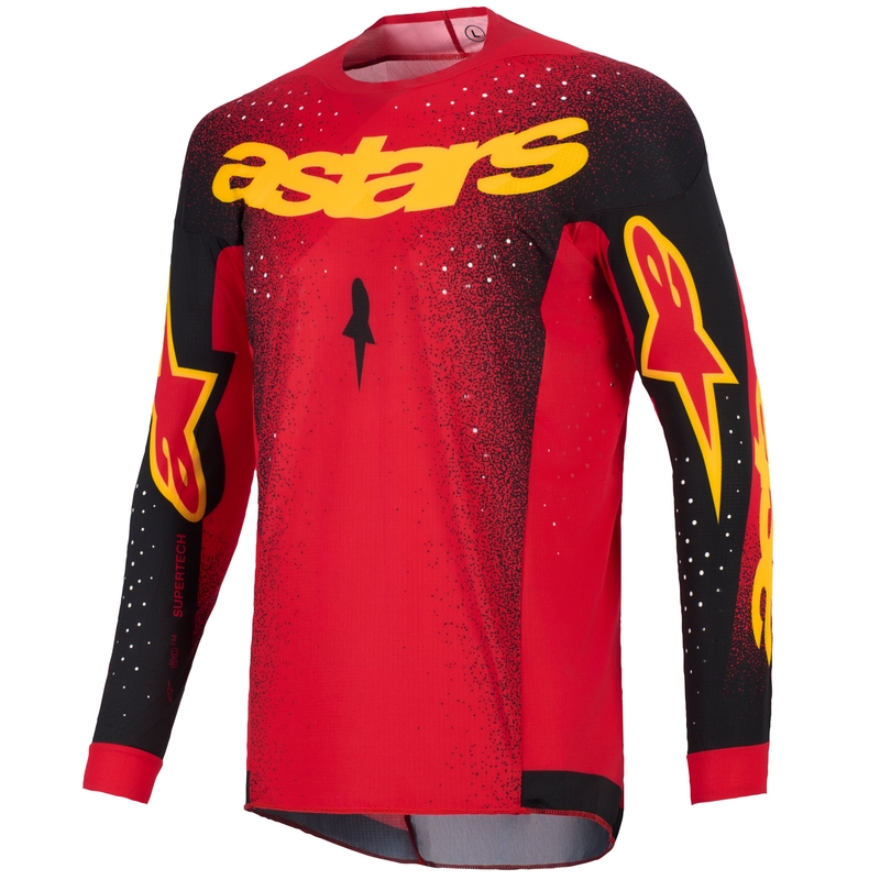 Motokrosový dres Alpinestars Supertech Scenz červeno-černo-žlutý
