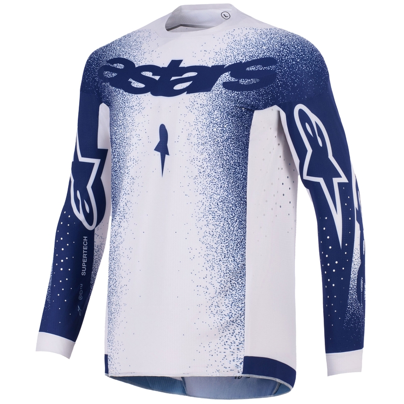 Motokrosový dres Alpinestars Supertech Scenz světle šedo-tmavě modrý