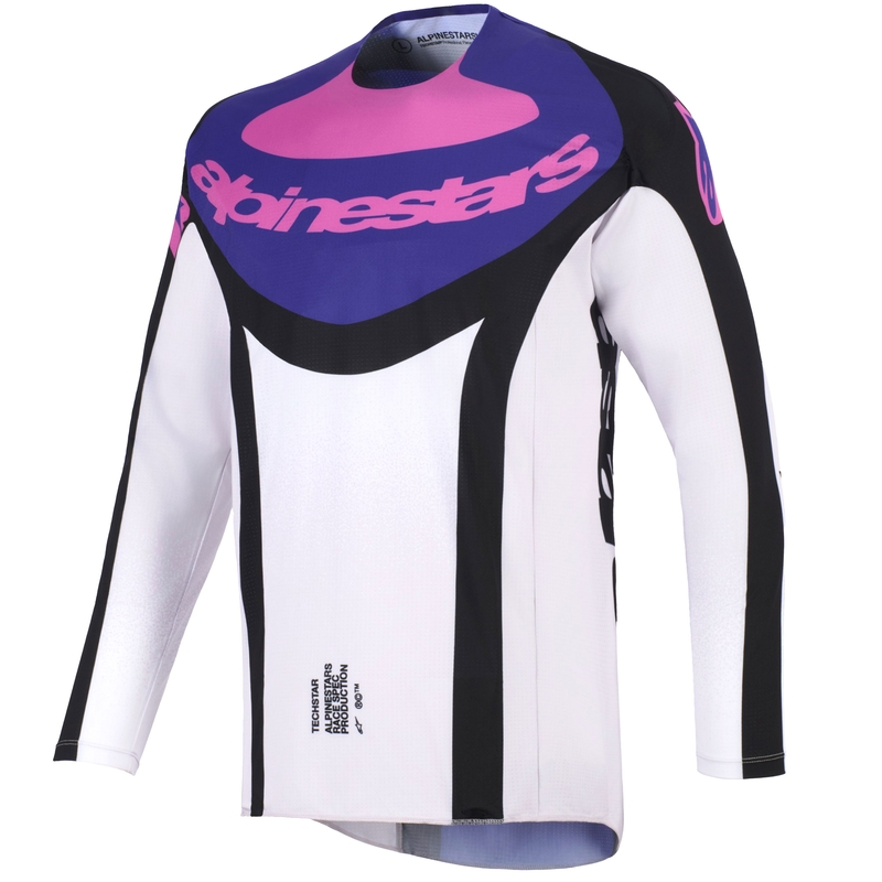 Motokrosový dres Alpinestars Techstar Knif černo-světle šedo-fialový