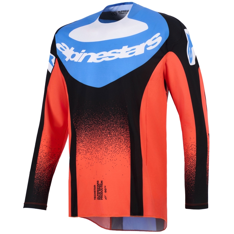 Motokrosový dres Alpinestars Techstar Knif oranžovo-černo-modrý