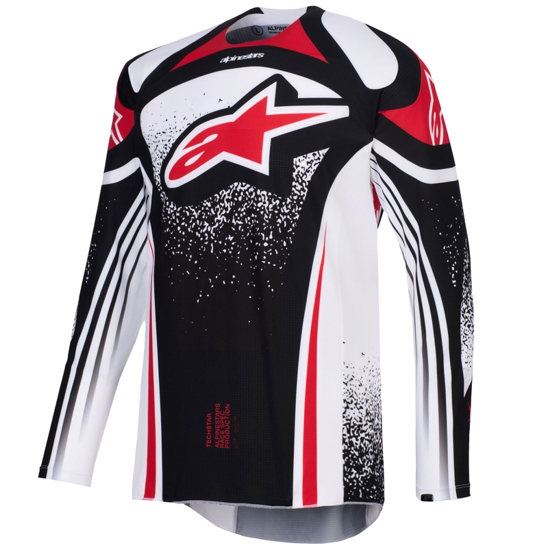 Motokrosový dres Alpinestars Techstar Nomur černo-bílo-červený