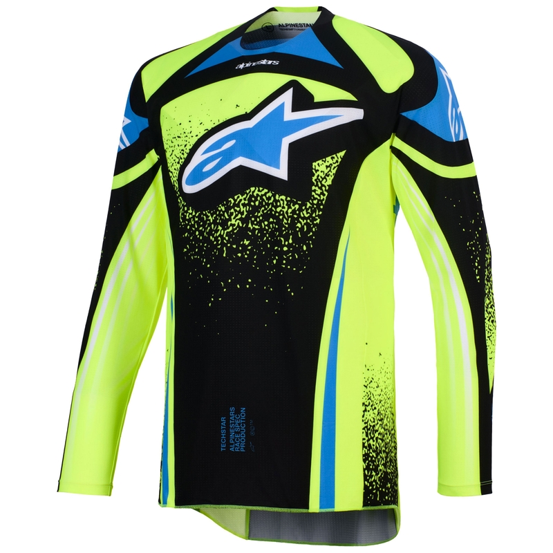 Motokrosový dres Alpinestars Techstar Nomur tmavě modro-fluo žluto-modrý