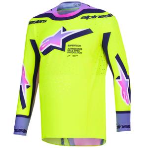 Motokrosový dres Alpinestars Supertech Vista fluo žluto-fialovo-černý