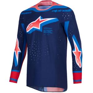 Motokrosový dres Alpinestars Supertech Vista tmavě modro-korálovo-cobaltový